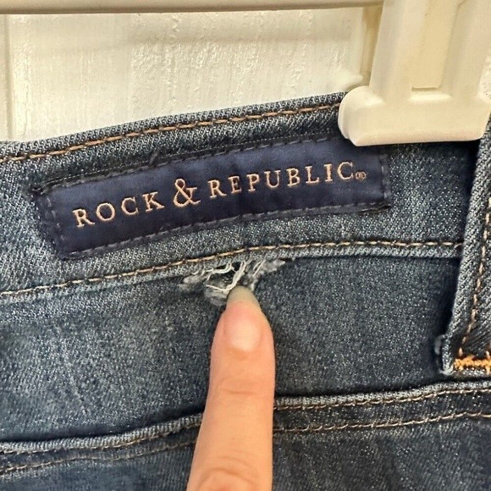 Rock & Republic Skinny Jeans Blue Denim Size 4 - Picture 9 of 10